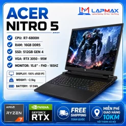 ACER NITRO 5 AN515-46 (RYZEN 7 6800H | 16GB | 512GB | RTX 3050 4G | FHD | 165HZ)