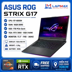 (LIKENEW) ASUS ROG STRIX G17 (2022) G713RM (R7-6800H | 16GB | 1TB | RTX 3060 140W | FHD 360Hz)