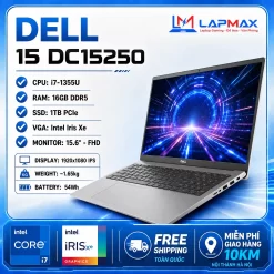 DELL 15 DC15250 i7-1355U / 16GB RAM / 1TB SSD / INTEL IRIS XE GRAPHICS / 15.6 INCH FHD)