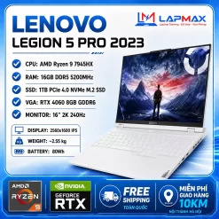 (LIKENEW) LENOVO LEGION 5 PRO 2023 (R9-7945HX | 16GB | 1TB | RTX 4060 | 2K | 240Hz)