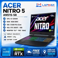 (2ND) ACER NITRO 5 AN515-58 (I5-12500H | 16GB | 512GB | RTX 3050TI 4GB | FHD 165HZ)
