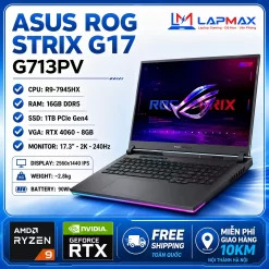 (LIKENEW) ASUS ROG STRIX G17 G713PV (RYZEN 9 7945HX | 16GB | 1TB | RTX 4060 8GB | 17.3” 2K 240HZ)