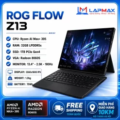 (LIKENEW) ROG FLOW Z13-2025 (AI Max + 395w | 32GB | 1TB| VGA 8060S | 2.5K-180HZ)
