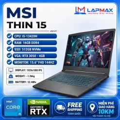 (LIKENEW) MSI THIN 15 (I5 13420H | 16GB | 512GB | RTX 3050 4G | FHD | 144Hz)