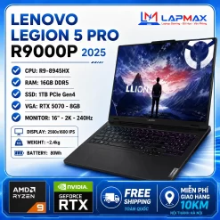 (LIKENEW) LENOVO LEGION 5 PRO R9000P 2025 (R9-8945HX/16GB/1TB/RTX 5070/2K 240Hz)