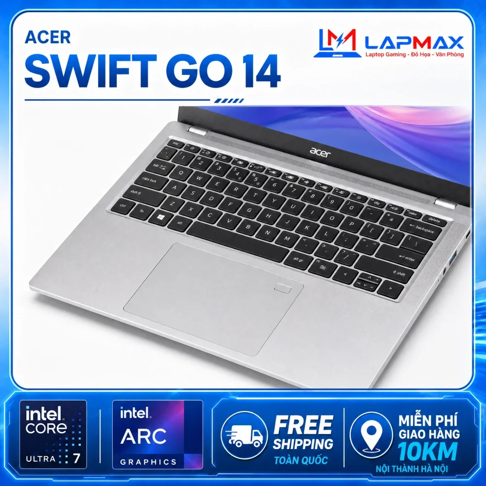 (LIKENEW) Acer Swift Go SFG14-72-73YV (Core Ultra 7 155H | 16GB | 512GB | Intel Arc | 14 inch 2.2K 60Hz) - Ảnh 3