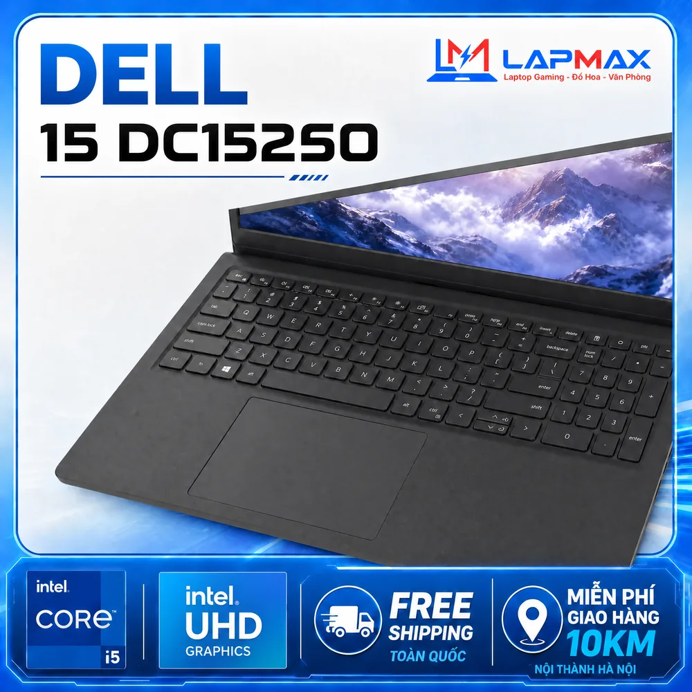 Dell 15 DC15250 M4CFY (Intel Core i5-1334U | RAM 8GB | SSD 512GB | Intel UHD Graphics | 15.6 inch FHD Touch | Windows 11 | Đen) - Ảnh 3