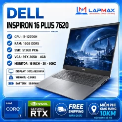 (LIKENEW) DELL INSPIRON 16 PLUS 7620 (I7-12700H | 16GB | 512GB | RTX 3050 4GB | 3K | 60HZ)