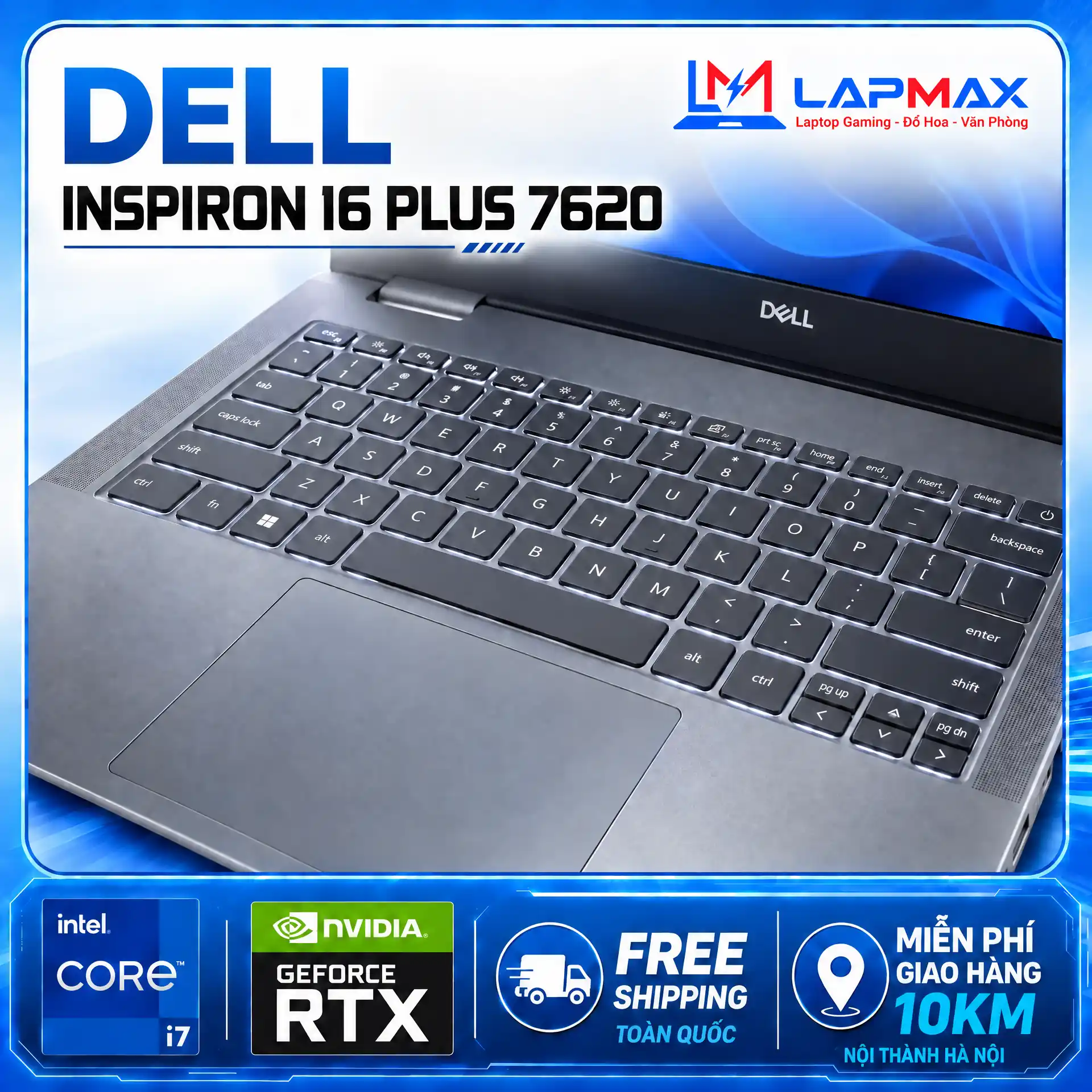 (LIKENEW) DELL INSPIRON 16 PLUS 7620 (I7-12700H | 16GB | 512GB | RTX 3050 4GB | 3K | 60HZ)