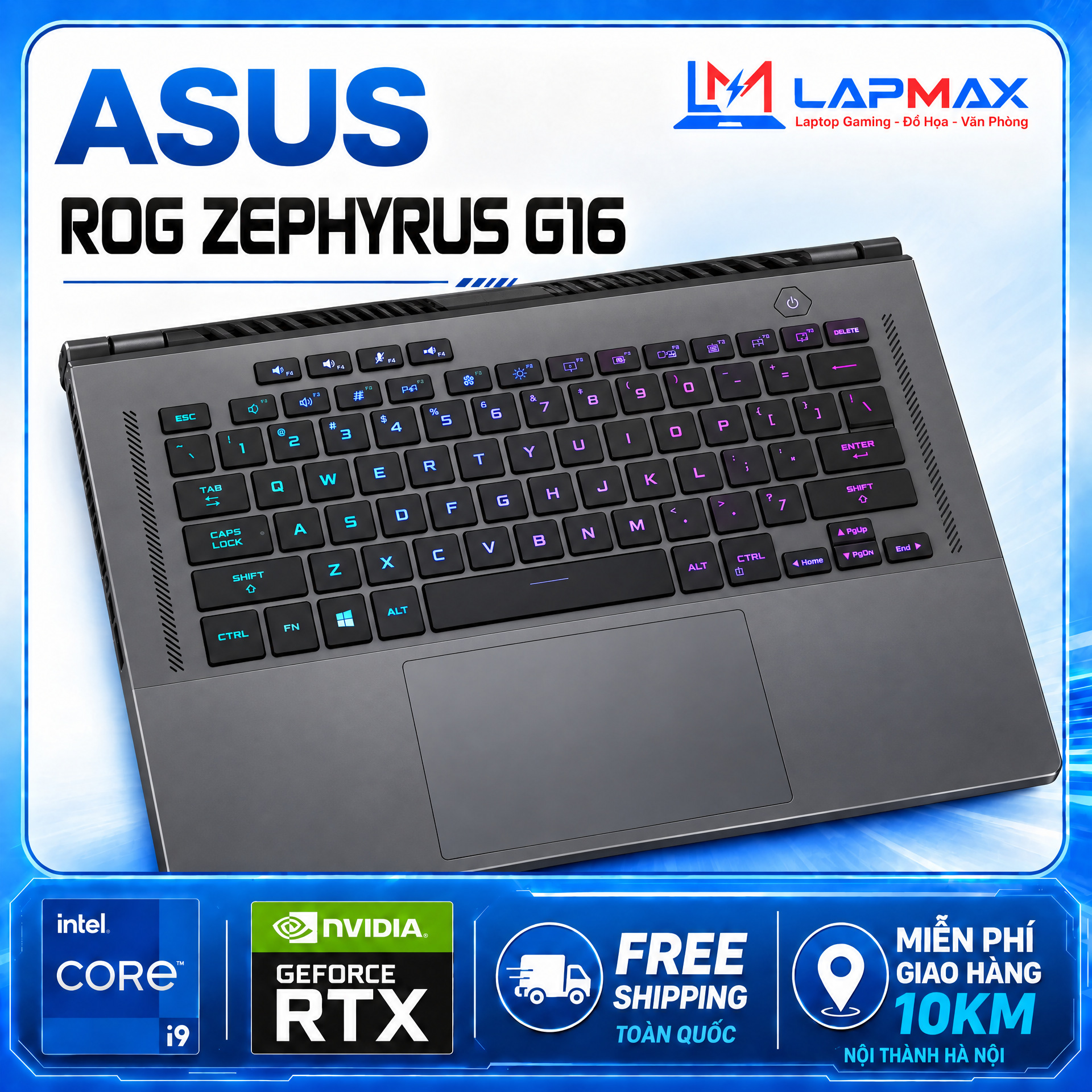 (LIKENEW) ASUS ROG ZEPHYRUS G16-2023 (CORE I9-13900H / RAM 16GB / SSD 1TB / RTX 4060 /2K 240HZ)